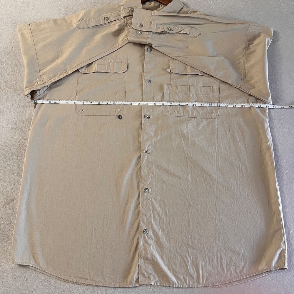 Columbia Men's PFG Sportswear Khaki Button Down Shirt Fishing Lightweight Sz 2XL - Picture 10 of 11